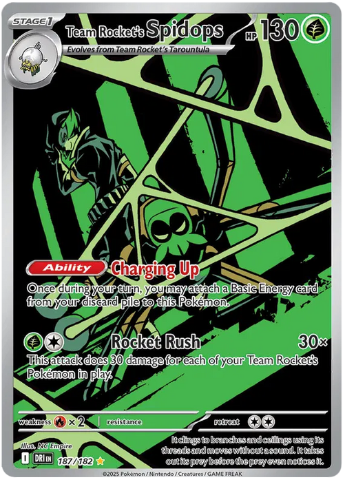 Team Rocket's Spidops 187/182 Illustration Rare Pokemon Card (Scarlet & Violet Destined Rivals)