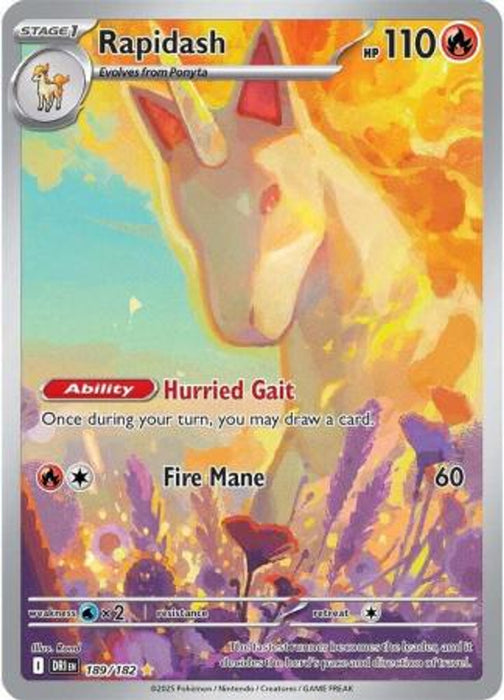 Rapidash 189/182 Illustration Rare Pokemon Card (Scarlet & Violet Destined Rivals)