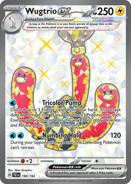 Wugtrio ex 190/162 Ultra Rare Pokemon Card (SV Temporal Forces)