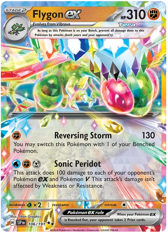 Flygon ex 106/191 Double Rare Pokemon Card (Scarlet & Violet Surging S ...