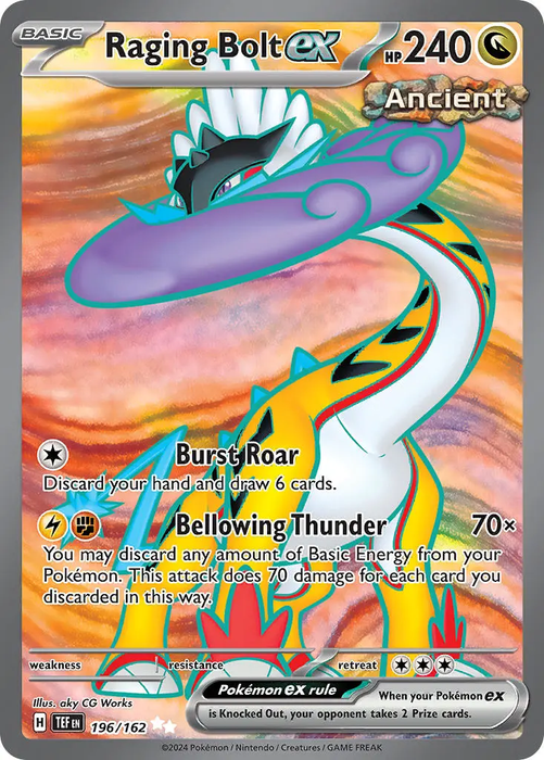 Raging Bolt ex 196/162 Ultra Rare Pokemon Card (SV Temporal Forces)