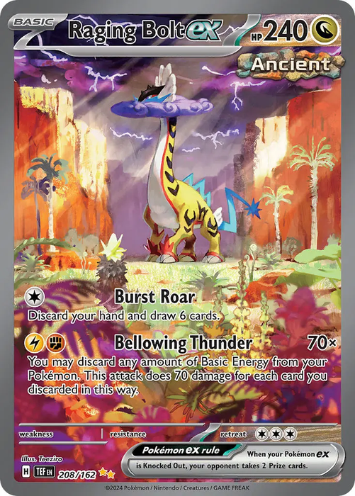 Raging Bolt ex 208/162 Special Illustration Rare Pokemon Card (SV Temporal Forces)