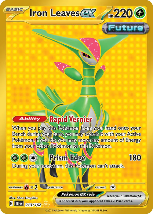 Iron Leaves ex 213/162 Hyper Rare Pokemon Card (SV Temporal Forces)