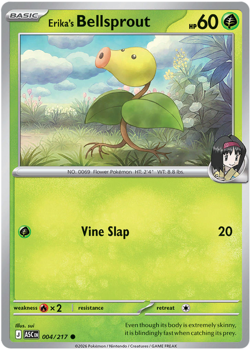 Erika's Bellsprout 004/217 Common Pokemon Card (Mega Evolution Ascended Heroes)