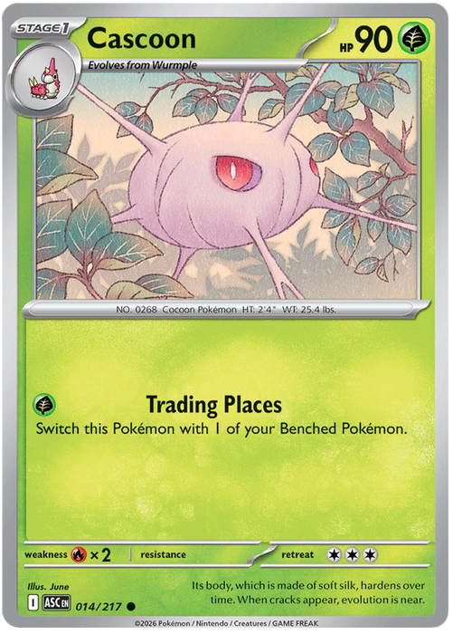 Cascoon 014/217 Common Pokemon Card (Mega Evolution Ascended Heroes)