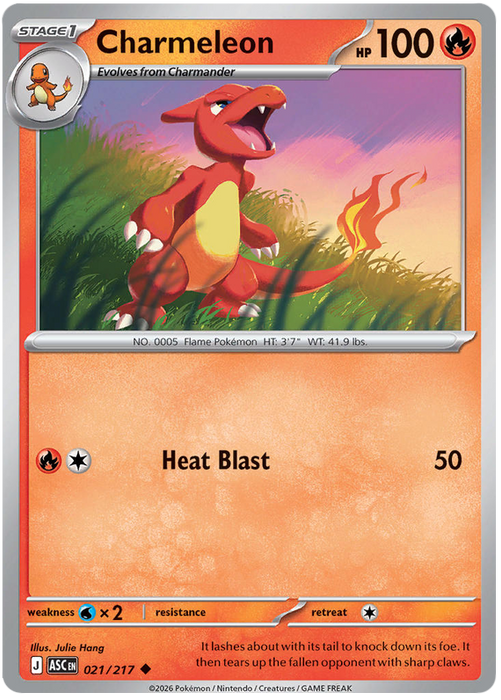 Charmeleon 021/217 Uncommon Pokemon Card (Mega Evolution Ascended Heroes)