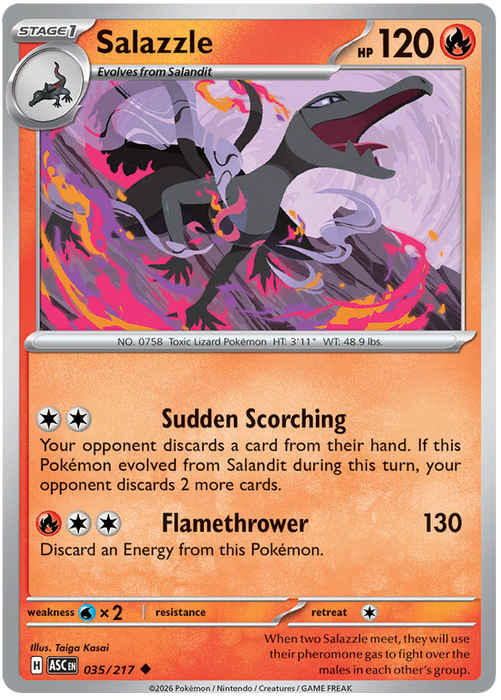 Salazzle 035/217 Uncommon Pokemon Card (Mega Evolution Ascended Heroes)