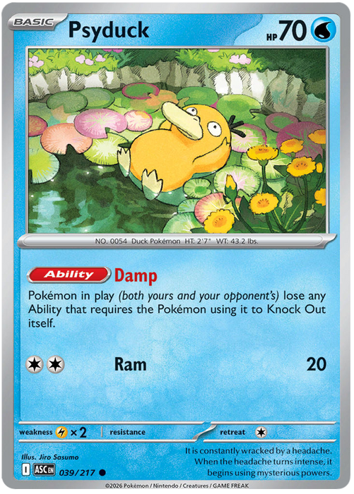 Psyduck 039/217 Common Pokemon Card (Mega Evolution Ascended Heroes)