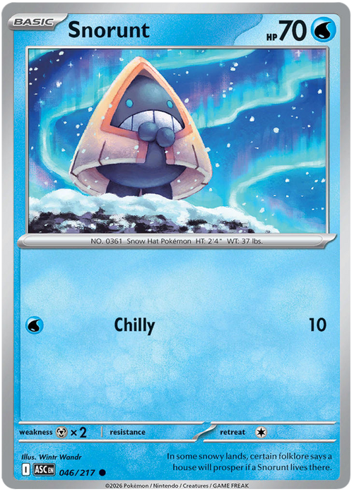 Snorunt 046/217 Common Pokemon Card (Mega Evolution Ascended Heroes)