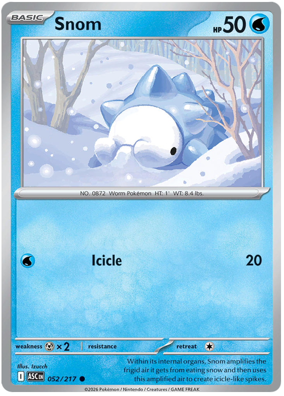 Snom 052/217 Common Pokemon Card (Mega Evolution Ascended Heroes ...