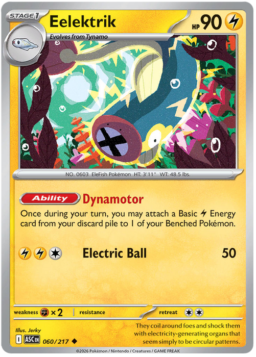 Eelektrik 060/217 Uncommon Pokemon Card (Mega Evolution Ascended Heroes)