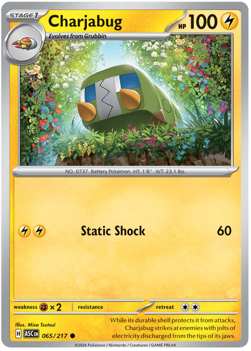 Charjabug 065/217 Common Pokemon Card (Mega Evolution Ascended Heroes)