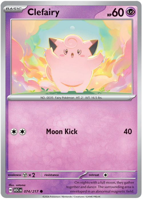 Clefairy 074/217 Common Pokemon Card (Mega Evolution Ascended Heroes)