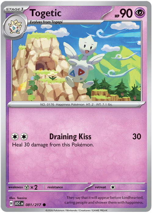 Togetic 081/217 Common Pokemon Card (Mega Evolution Ascended Heroes)