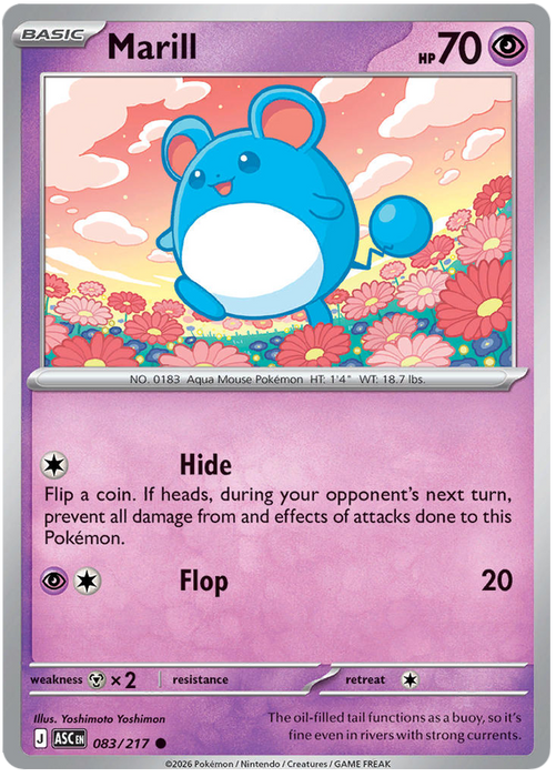 Marill 083/217 Common Pokemon Card (Mega Evolution Ascended Heroes)