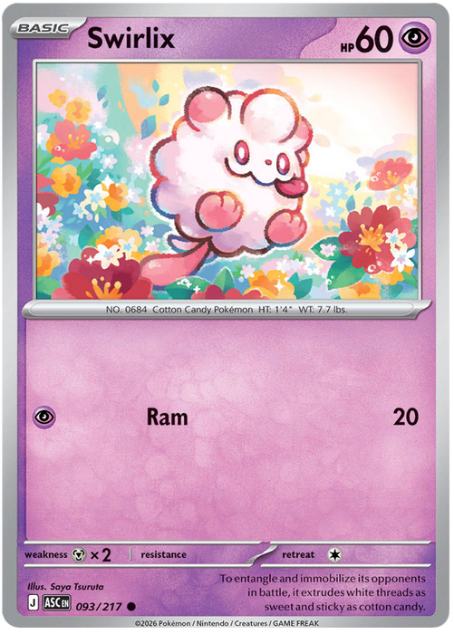 Swirlix 093/217 Common Pokemon Card (Mega Evolution Ascended Heroes)