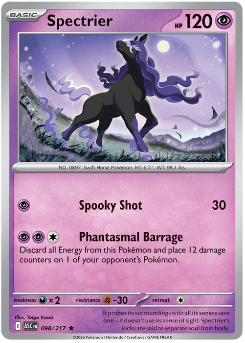 Spectrier 098/217 Rare Pokemon Card (Mega Evolution Ascended Heroes)