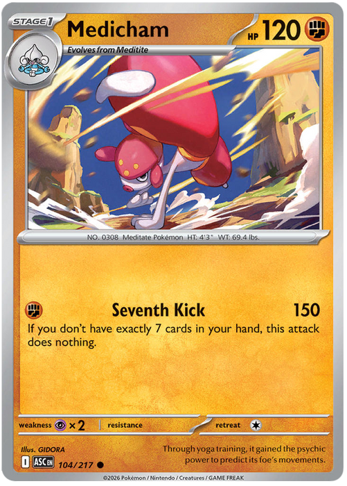 Medicham 104/217 Common Pokemon Card (Mega Evolution Ascended Heroes)