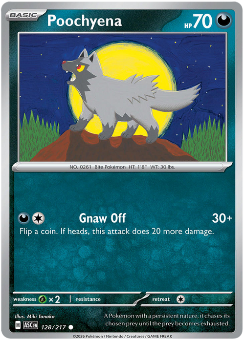 Poochyena 128/217 Common Pokemon Card (Mega Evolution Ascended Heroes)