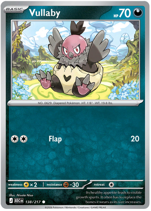 Vullaby 138/217 Common Pokemon Card (Mega Evolution Ascended Heroes)