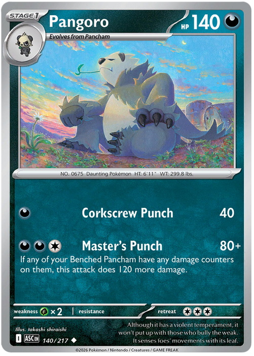 Pangoro 140/217 Uncommon Pokemon Card (Mega Evolution Ascended Heroes)