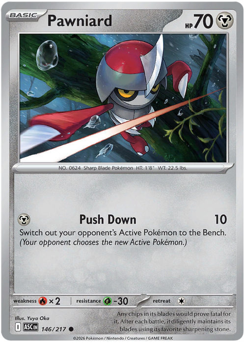 Pawniard 146/217 Common Pokemon Card (Mega Evolution Ascended Heroes)
