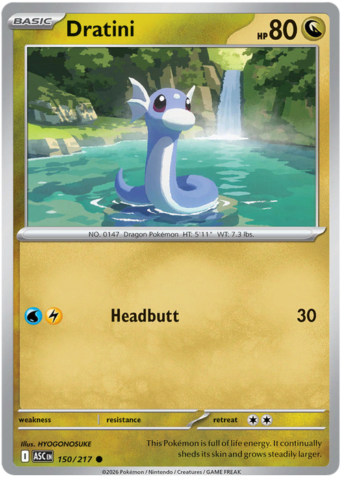 Dratini 150/217 Common Pokemon Card (Mega Evolution Ascended Heroes)