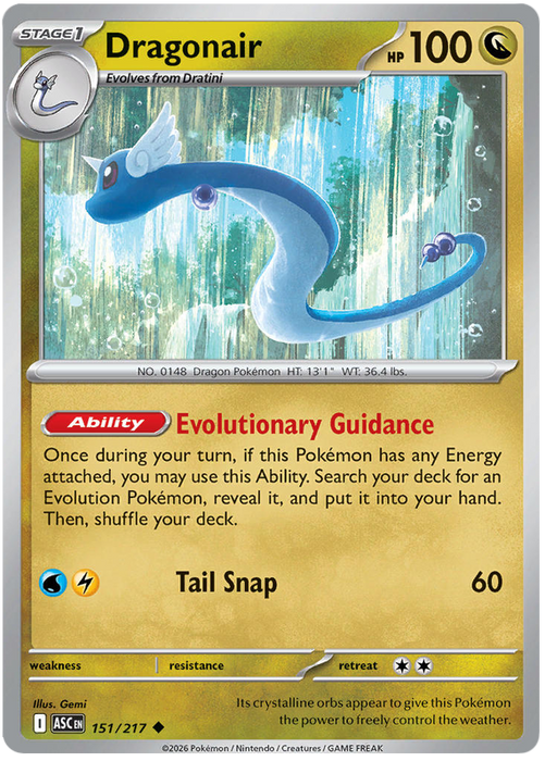 Dragonair 151/217 Uncommon Pokemon Card (Mega Evolution Ascended Heroes)