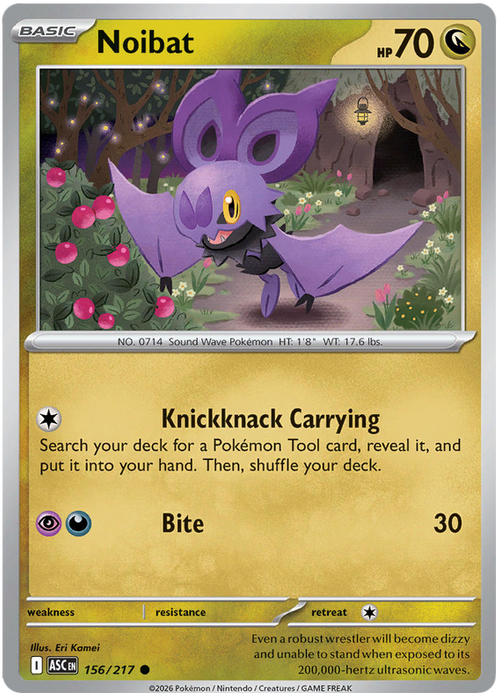Noibat 156/217 Common Pokemon Card (Mega Evolution Ascended Heroes)
