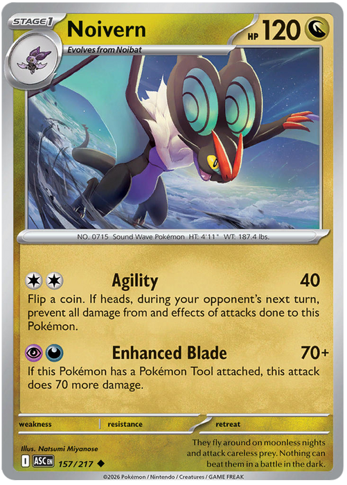 Noivern 157/217 Uncommon Pokemon Card (Mega Evolution Ascended Heroes)