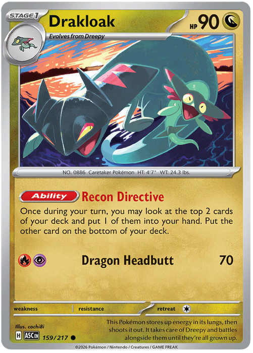 Drakloak 159/217 Common Pokemon Card (Mega Evolution Ascended Heroes)