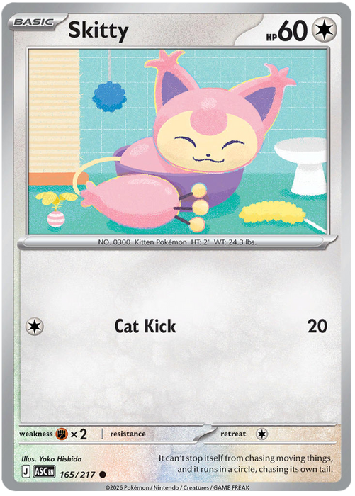 Skitty 165/217 Common Pokemon Card (Mega Evolution Ascended Heroes)