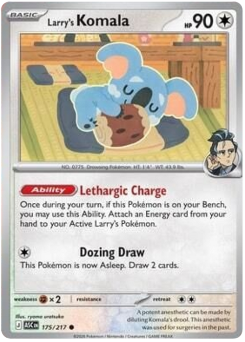 Larry's Komala 175/217 Common Pokemon Card (Mega Evolution Ascended Heroes)