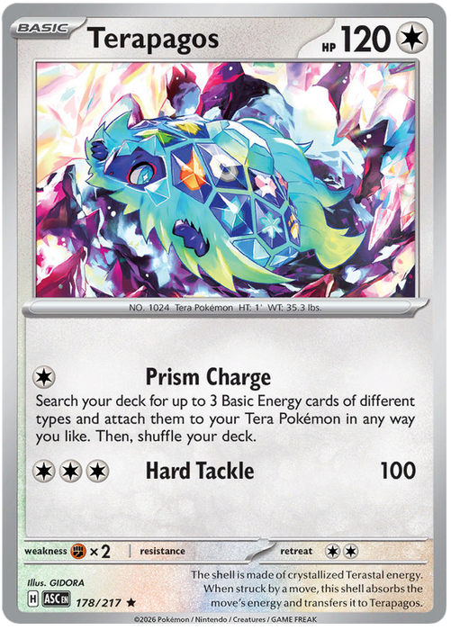 Terapagos 178/217 Rare Pokemon Card (Mega Evolution Ascended Heroes)