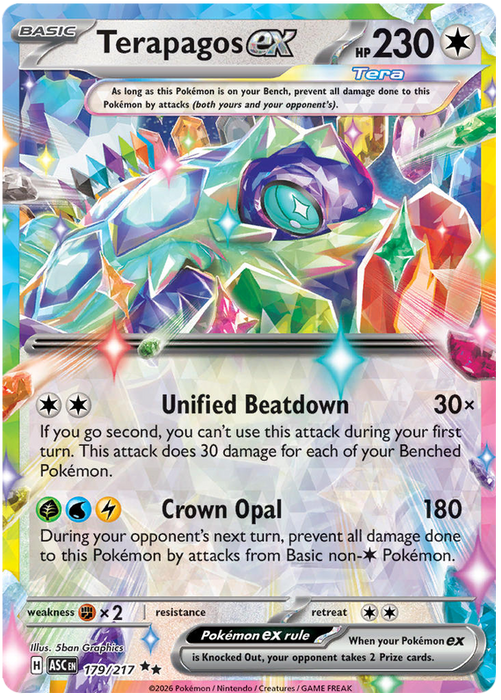 Terapagos ex 179/217 Double Rare Pokemon Card (Mega Evolution Ascended Heroes)