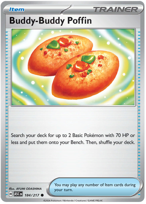 Buddy-Buddy Poffin 184/217 Common Pokemon Card (Mega Evolution Ascended Heroes)