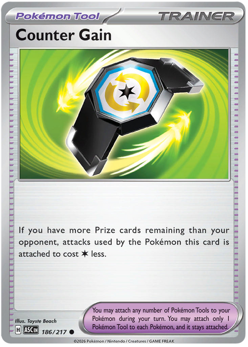 Counter Gain 186/217 Common Pokemon Card (Mega Evolution Ascended Heroes)