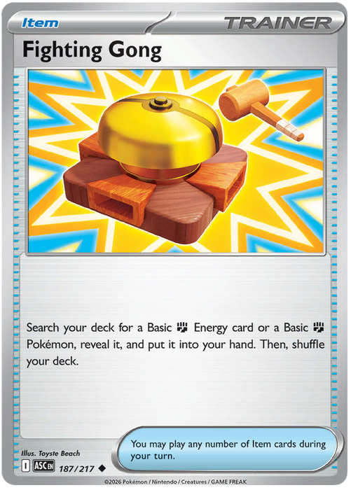 Fighting Gong 187/217 Uncommon Pokemon Card (Mega Evolution Ascended Heroes)