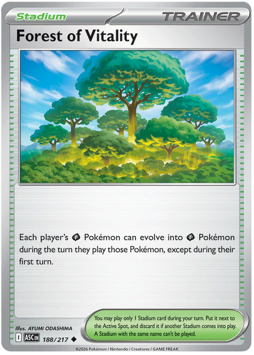 Forest of Vitality 188/217 Uncommon Pokemon Card (Mega Evolution Ascended Heroes)