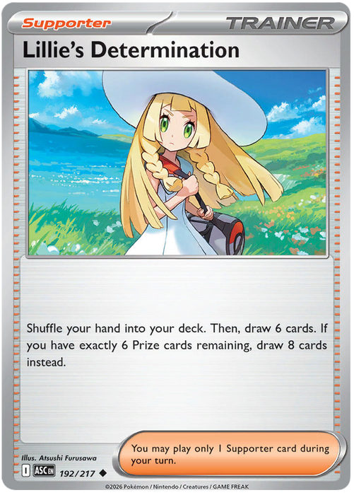Lillie's Determination 192/217 Uncommon Pokemon Card (Mega Evolution Ascended Heroes)