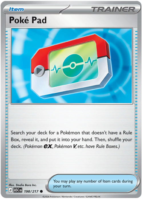 Poké Pad 198/217 Common Pokemon Card (Mega Evolution Ascended Heroes)