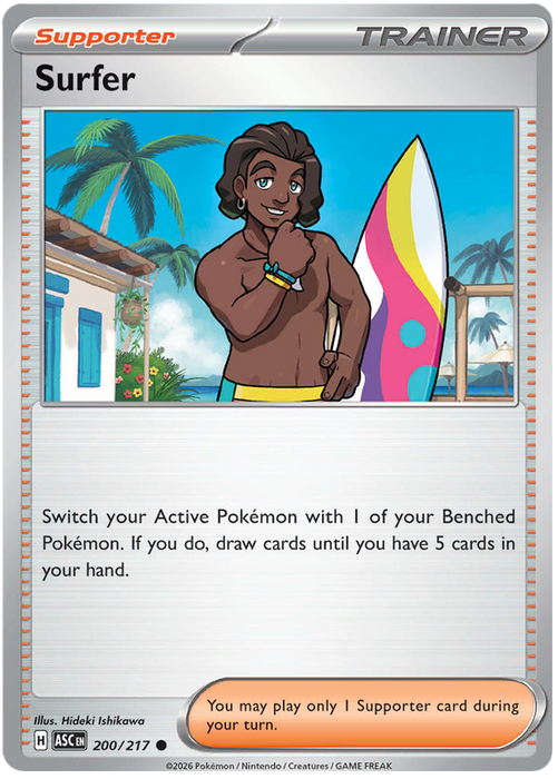 Surfer 200/217 Common Pokemon Card (Mega Evolution Ascended Heroes)