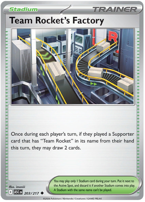 Team Rocket's Factory 203/217 Uncommon Pokemon Card (Mega Evolution Ascended Heroes)