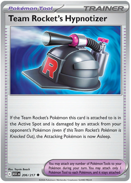 Team Rocket's Hypnotizer 206/217 Uncommon Pokemon Card (Mega Evolution Ascended Heroes)