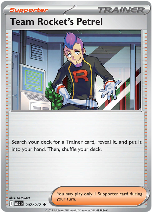Team Rocket's Petrel 207/217 Uncommon Pokemon Card (Mega Evolution Ascended Heroes)