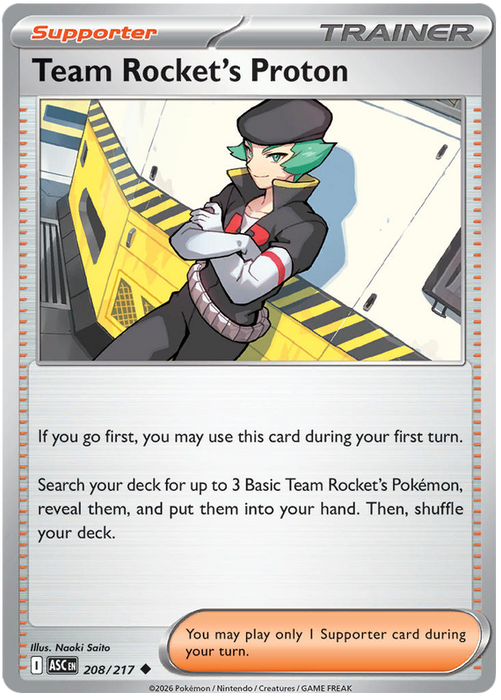 Team Rocket's Proton 208/217 Uncommon Pokemon Card (Mega Evolution Ascended Heroes)