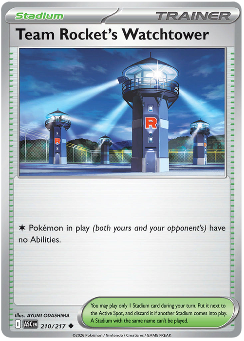 Team Rocket's Watchtower 210/217 Uncommon Pokemon Card (Mega Evolution Ascended Heroes)