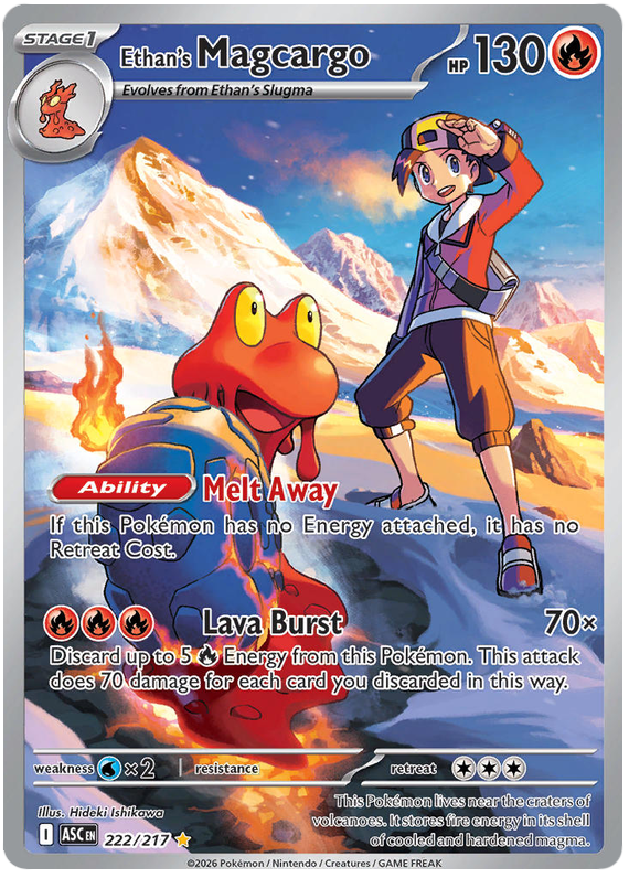 Ethan's Magcargo 222/217 Illustration Rare Pokemon Card (Mega Evolution