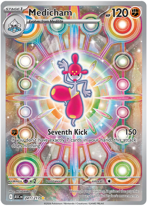 Medicham 241/217 Illustration Rare Pokemon Card (Mega Evolution Ascended Heroes)