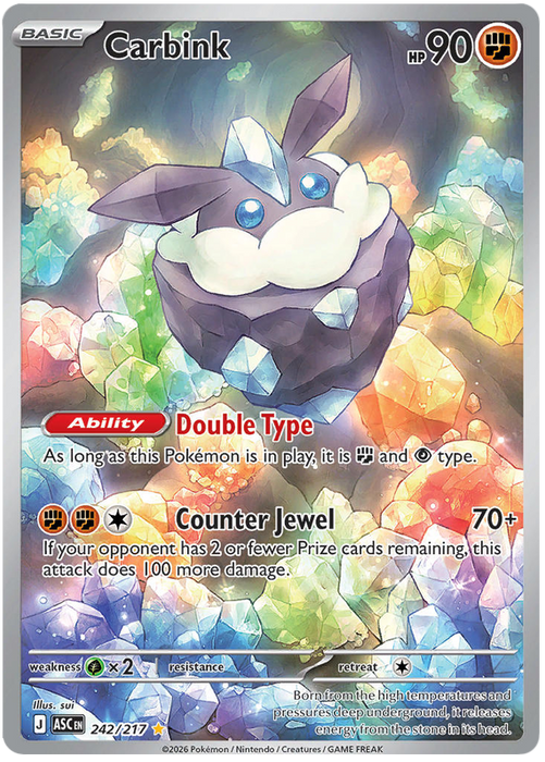 Carbink 242/217 Illustration Rare Pokemon Card (Mega Evolution Ascended Heroes)